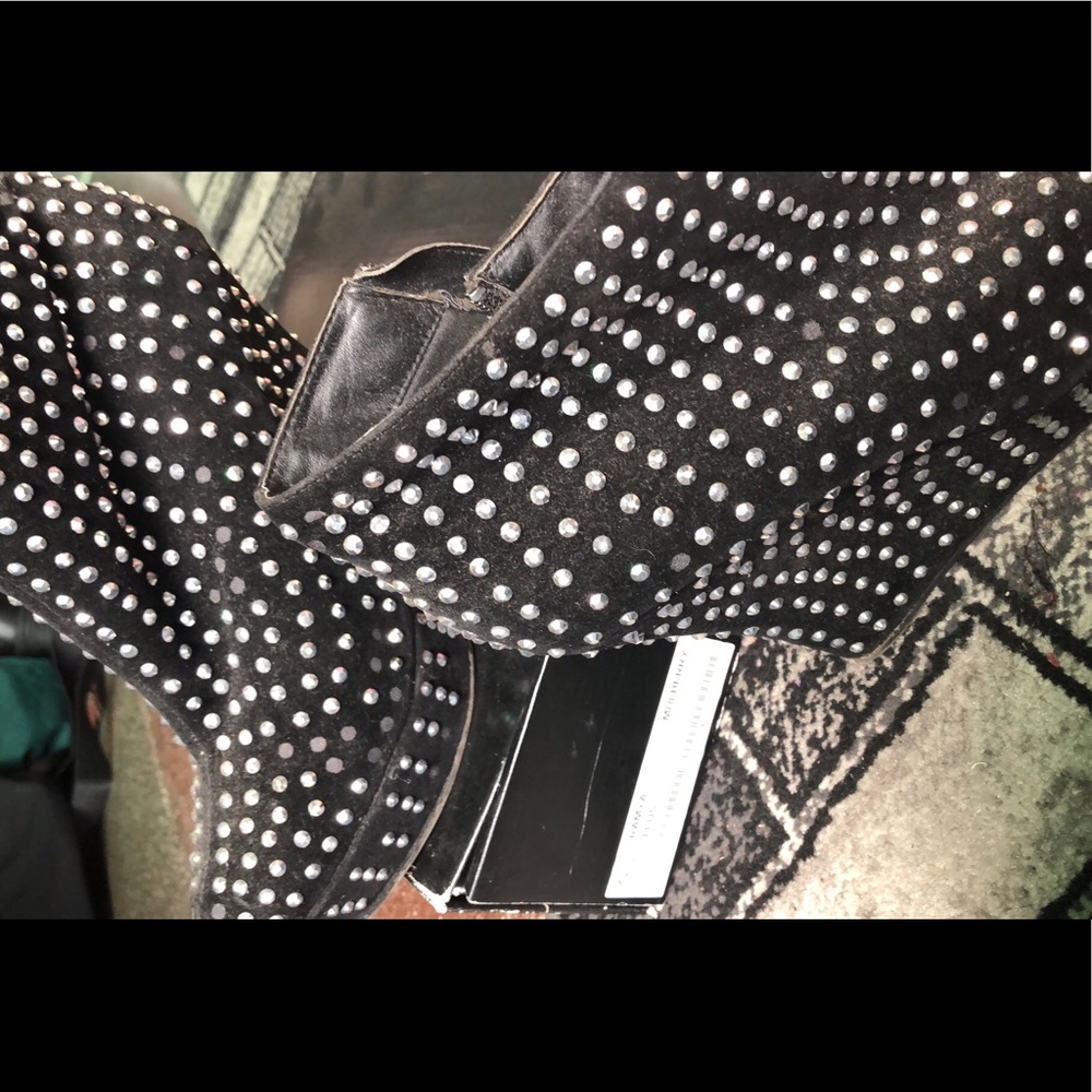 Studded black wedges